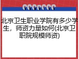 北京卫生职业学院有多少学生，师资力量如何(北京卫职院规模师资)