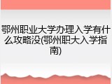 鄂州职业大学办理入学有什么攻略没(鄂州职大入学指南)