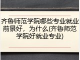齐鲁师范学院哪些专业就业前景好，为什么(齐鲁师范学院好就业专业)