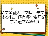 辽宁金融职业学院一年学费多少钱，还有哪些费用(辽宁金融学院费用)