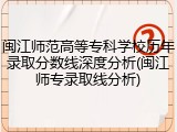 闽江师范高等专科学校历年录取分数线深度分析(闽江师专录取线分析)