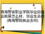 青海警官职业学院毕业后就业前景怎么样，毕业生去向(青海警院就业去向)