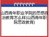 山西青年职业学院的思想政治教育怎么样(山西青年职院思政教育)