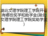 湖北文理学院理工学院开设有哪些奖学和助学金(湖北文理学院理工学院奖助学金)