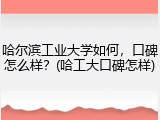 哈尔滨工业大学如何，口碑怎么样？(哈工大口碑怎样)
