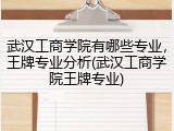 武汉工商学院有哪些专业，王牌专业分析(武汉工商学院王牌专业)