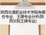 陕西交通职业技术学院有哪些专业，王牌专业分析(陕西交院王牌专业)