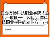 民办万博科技职业学院毕业后一般能干什么呢(万博科技职业学院的就业方向？)