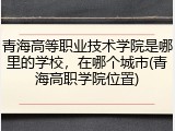 青海高等职业技术学院是哪里的学校，在哪个城市(青海高职学院位置)