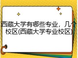 西藏大学有哪些专业，几个校区(西藏大学专业校区)