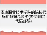 娄底职业技术学院的院校代码和邮编是多少(娄底职院代码邮编)