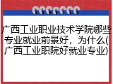 广西工业职业技术学院哪些专业就业前景好，为什么(广西工业职院好就业专业)