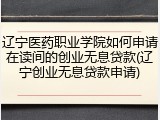 辽宁医药职业学院如何申请在读间的创业无息贷款(辽宁创业无息贷款申请)