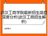 武汉工商学院最新招生简章深度分析(武汉工商招生解析)