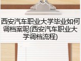 西安汽车职业大学毕业如何调档案呢(西安汽车职业大学调档流程)