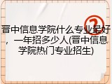 晋中信息学院什么专业最好，一年招多少人(晋中信息学院热门专业招生)