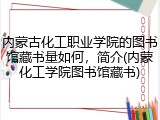内蒙古化工职业学院的图书馆藏书量如何，简介(内蒙化工学院图书馆藏书)