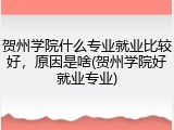 贺州学院什么专业就业比较好，原因是啥(贺州学院好就业专业)