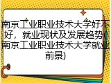 南京工业职业技术大学好不好，就业现状及发展趋势(南京工业职业技术大学就业前景)