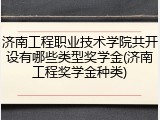 济南工程职业技术学院共开设有哪些类型奖学金(济南工程奖学金种类)
