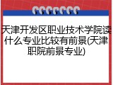 天津开发区职业技术学院读什么专业比较有前景(天津职院前景专业)
