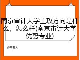 南京审计大学主攻方向是什么，怎么样(南京审计大学优势专业)
