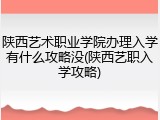 陕西艺术职业学院办理入学有什么攻略没(陕西艺职入学攻略)