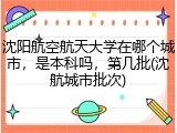 沈阳航空航天大学在哪个城市，是本科吗，第几批(沈航城市批次)