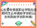 山东畜牧兽医职业学院在读期间怎么申请助学贷款(山东牧院助学贷款申请)