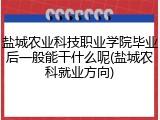 盐城农业科技职业学院毕业后一般能干什么呢(盐城农科就业方向)