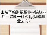 山东圣翰财贸职业学院毕业后一般能干什么呢(圣翰毕业去向)