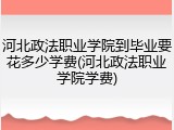 河北政法职业学院到毕业要花多少学费(河北政法职业学院学费)