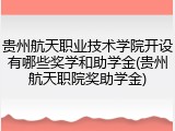 贵州航天职业技术学院开设有哪些奖学和助学金(贵州航天职院奖助学金)