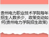 贵州电力职业技术学院每年招生人数多少，政策变动如何(贵州电力学院招生政策)