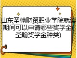 山东圣翰财贸职业学院就读期间可以申请哪些奖学金(圣翰奖学金种类)