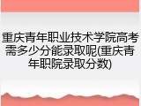 重庆青年职业技术学院高考需多少分能录取呢(重庆青年职院录取分数)