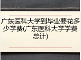 广东医科大学到毕业要花多少学费(广东医科大学学费总计)