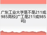 广东工业大学是不是211或985高校(广工是211或985吗)