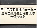 四川工程职业技术大学奖学金评定细则是怎样的(奖学金评定细则)