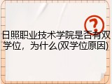 日照职业技术学院是否有双学位，为什么(双学位原因)
