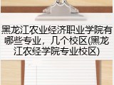黑龙江农业经济职业学院有哪些专业，几个校区(黑龙江农经学院专业校区)