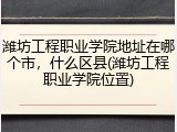 潍坊工程职业学院地址在哪个市，什么区县(潍坊工程职业学院位置)