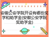 安徽公安学院开设有哪些奖学和助学金(安徽公安学院奖助学金)