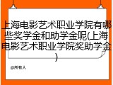 上海电影艺术职业学院有哪些奖学金和助学金呢(上海电影艺术职业学院奖助学金)