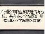 广州松田职业学院是否有分校，共有多少个校区(广州松田职业学院校区数量)