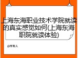 上海东海职业技术学院就读的真实感觉如何(上海东海职院就读体验)