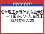 烟台理工学院什么专业最好，一年招多少人(烟台理工优势专业人数)
