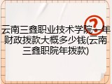 云南三鑫职业技术学院一年财政拨款大概多少钱(云南三鑫职院年拨款)