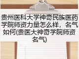贵州医科大学神奇民族医药学院师资力量怎么样，名气如何(贵医大神奇学院师资名气)