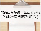 邢台医学院哪一年成立建校的(邢台医学院建校时间)